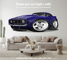 Car Art 1st Generation Camaro SS Deep Blue Hot Rod Cartoon Wall Decal
