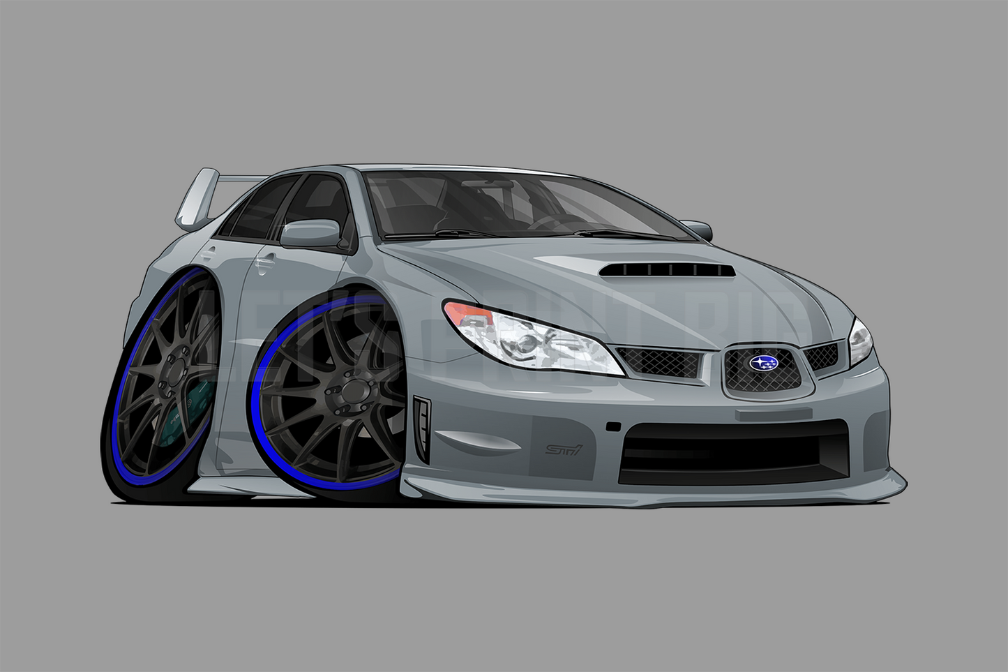 Car Art 2007 Subaru WRX STi Cartoon Wall Decal