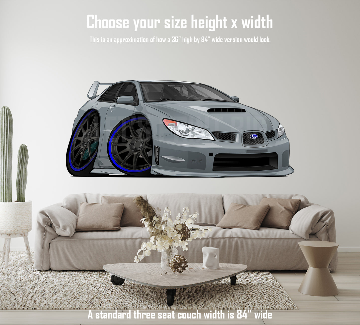 Car Art 2007 Subaru WRX STi Cartoon Wall Decal