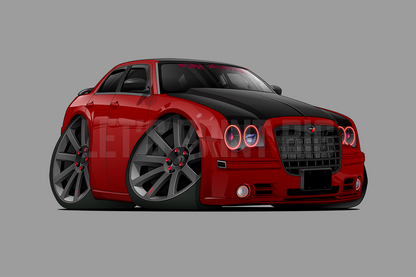 Red Black Cartoon Hot Rod Wall Decal Car Art