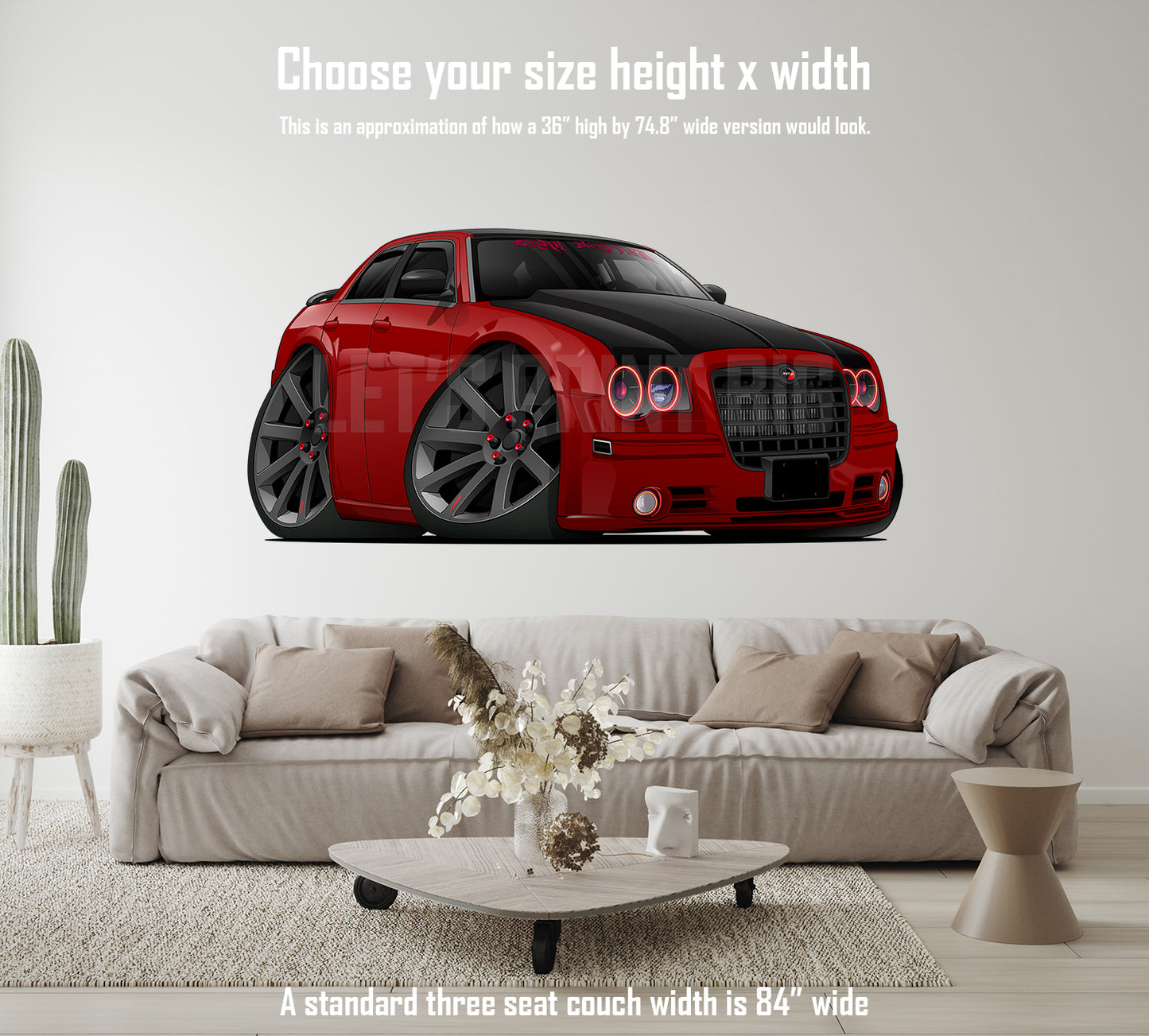 Red Black Cartoon Hot Rod Wall Decal Car Art