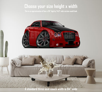 Red Black Cartoon Hot Rod Wall Decal Car Art