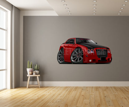 Red Black Cartoon Hot Rod Wall Decal Car Art