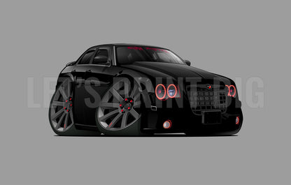 Red Black Cartoon Hot Rod Wall Decal Car Art