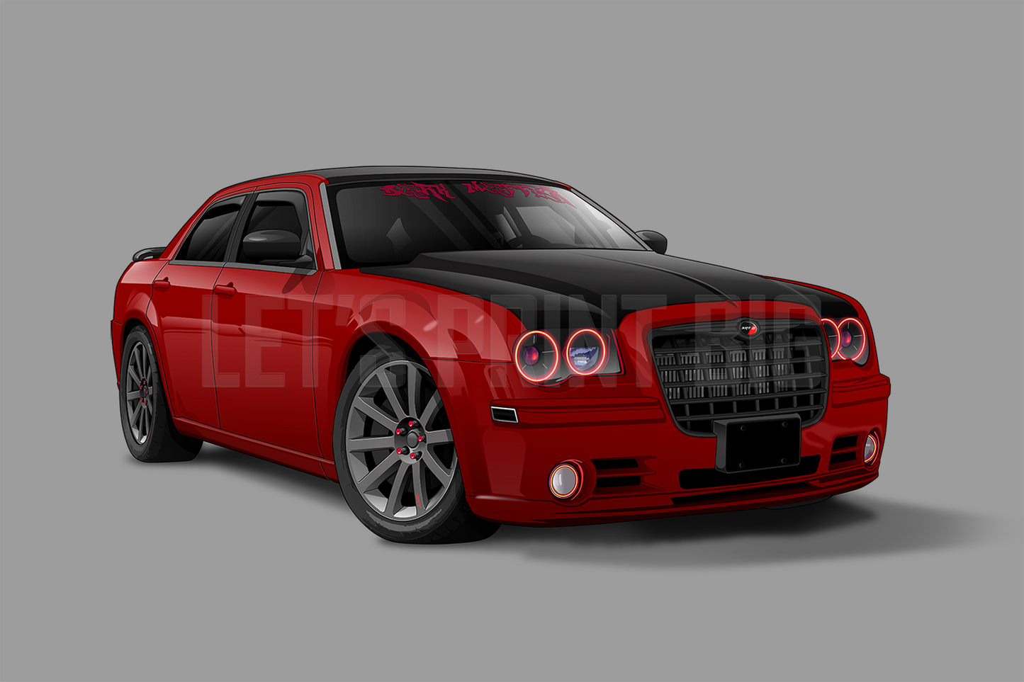 Red Black High Resolution Wall Decal Car Art Vector