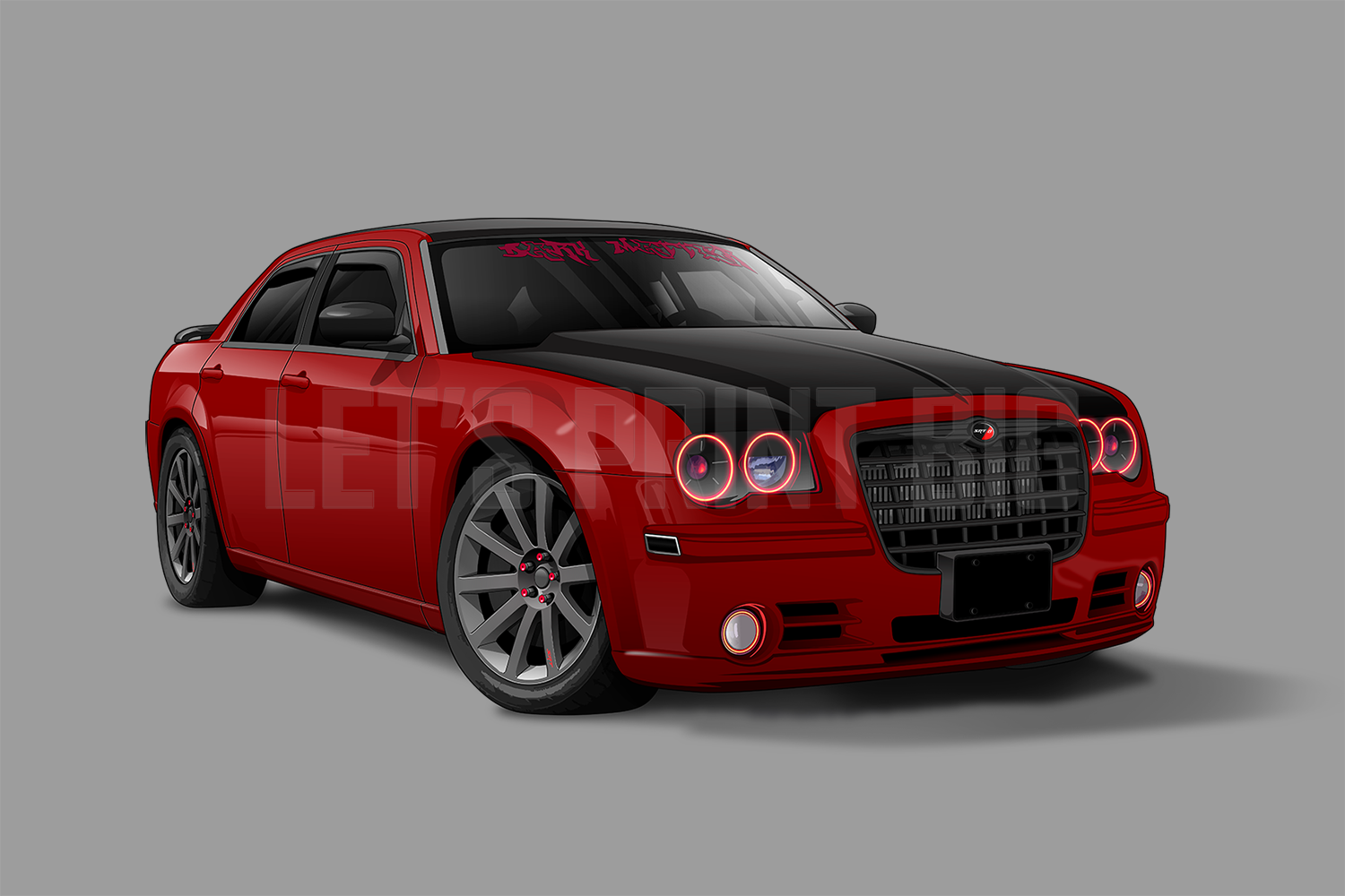 Red Black High Resolution Wall Decal Car Art Vector