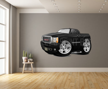 Car Art 2013 GMC DENALI HD Pickup Truck 4x4 Hot Rod Cartoon Wall Decal