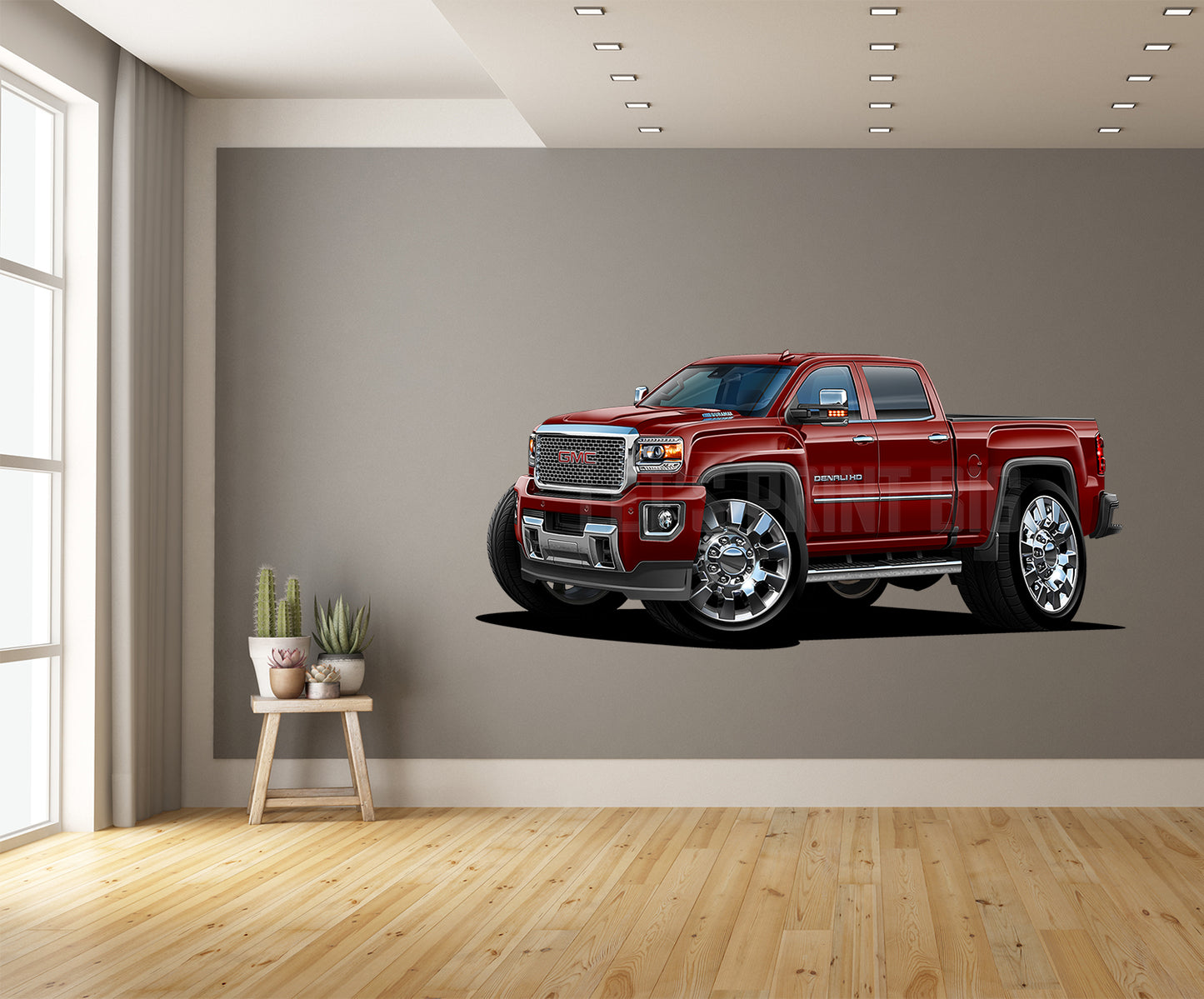 Car Art 2016 GMC Sierra 4x4 Pickup Truck Cartoon Wall Decal