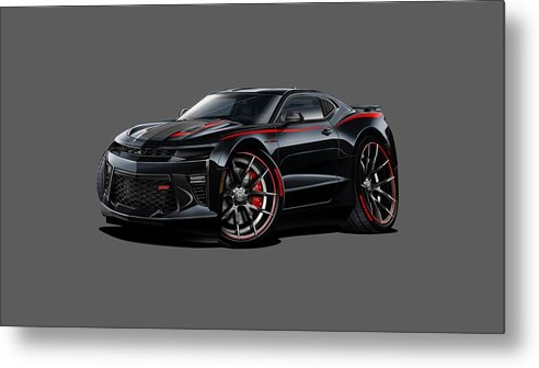 2017 Camaro Ss Car Art - Metal Print
