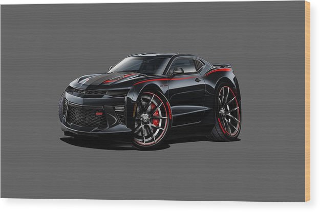 2017 Camaro Ss Car Art - Wood Print