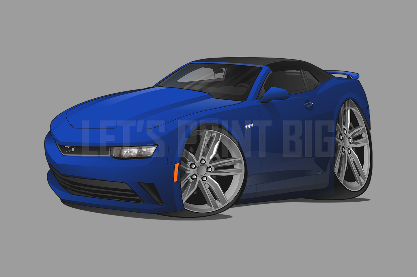 Car Art 2018 Camaro Blue Convertible Wall Decal