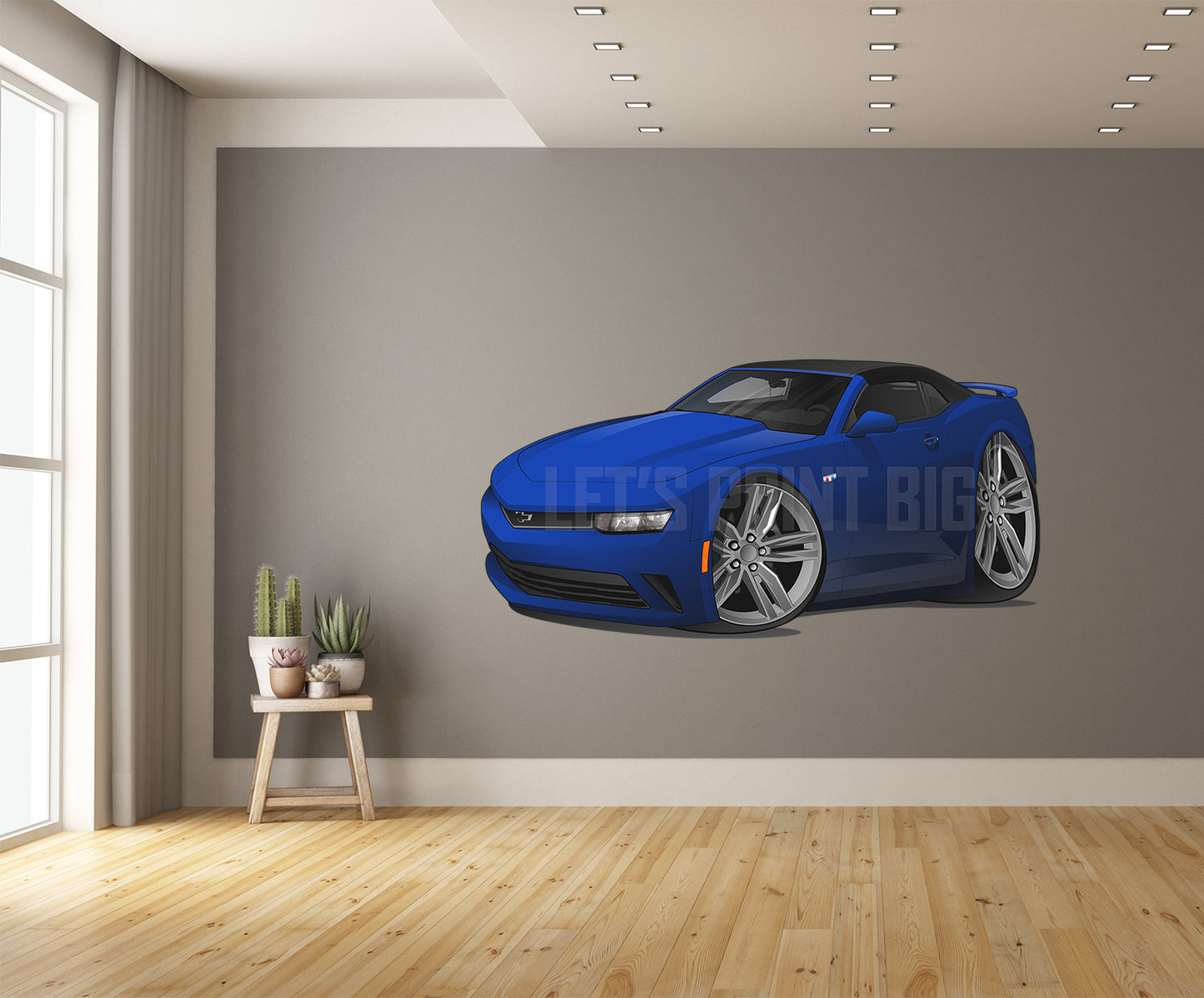 Car Art 2018 Camaro Blue Convertible Wall Decal