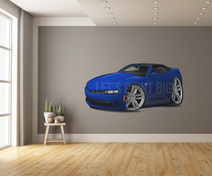 Car Art 2018 Camaro Blue Convertible Wall Decal