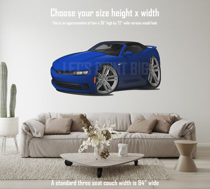 Car Art 2018 Camaro Blue Convertible Wall Decal