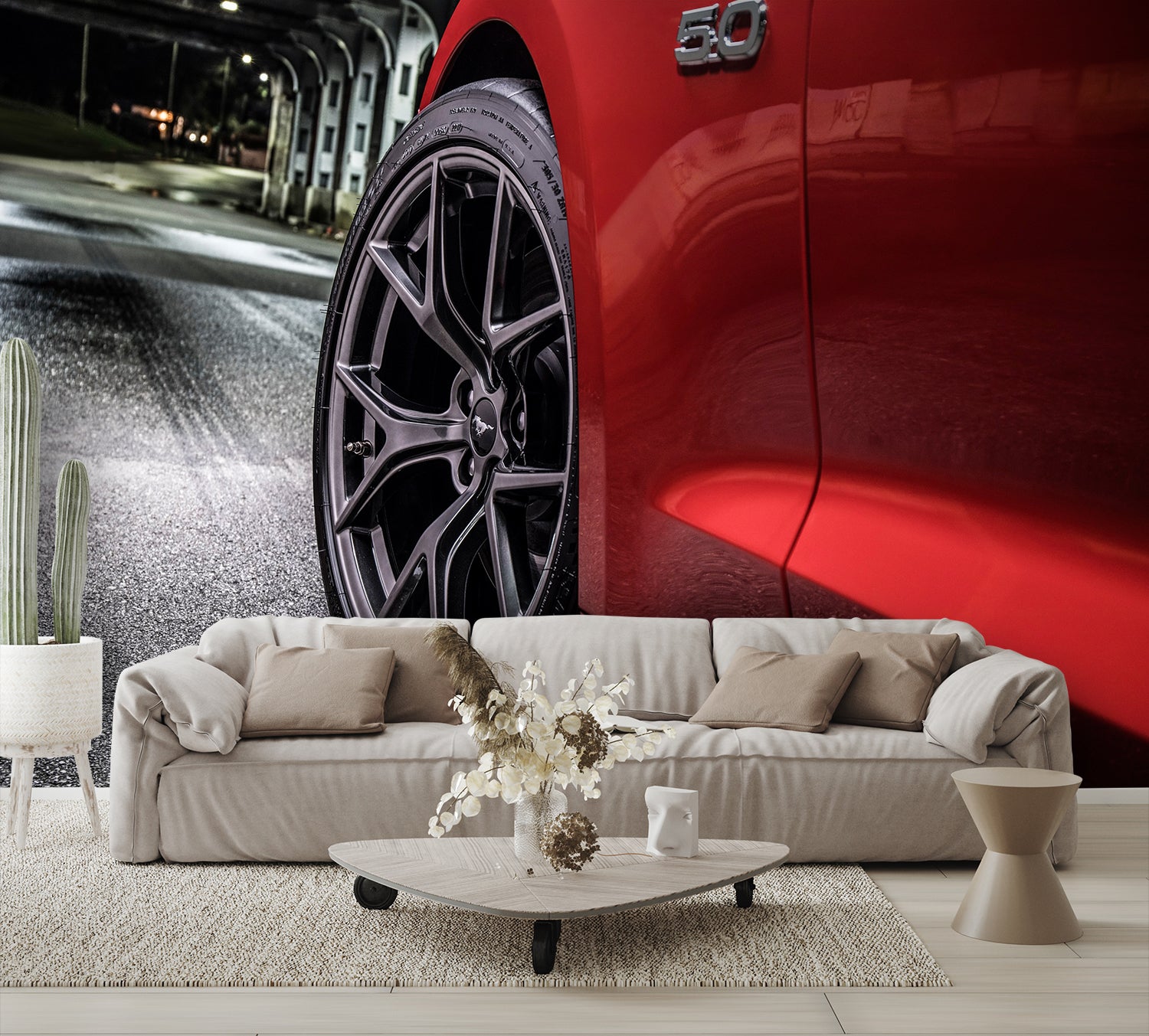 Car Art 2018 Mustang Front Wheel Wall Mural