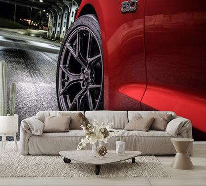 Car Art 2018 Mustang Front Wheel Wall Mural