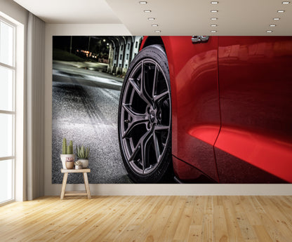 Car Art 2018 Mustang Front Wheel Wall Mural