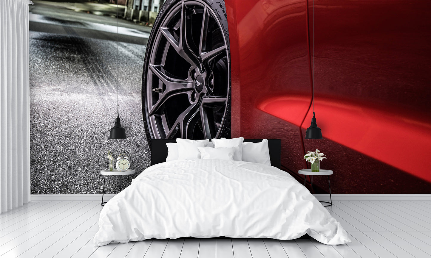 Car Art 2018 Mustang Front Wheel Wall Mural