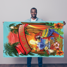 Margaritaville Decor Baby Blue Parrot Sublimation Flag