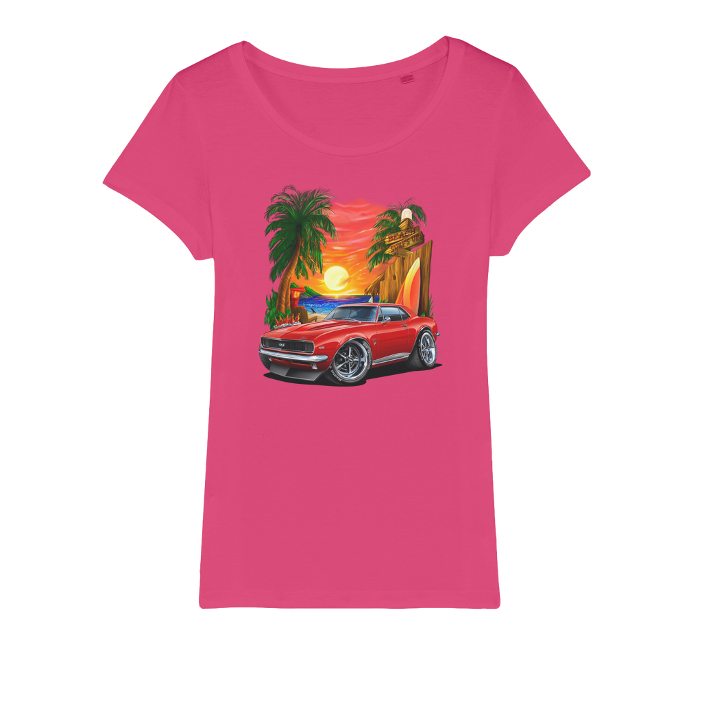 1967 Camaro SS Margaritaville Beach Car Art Organic Jersey Womens T-Shirt