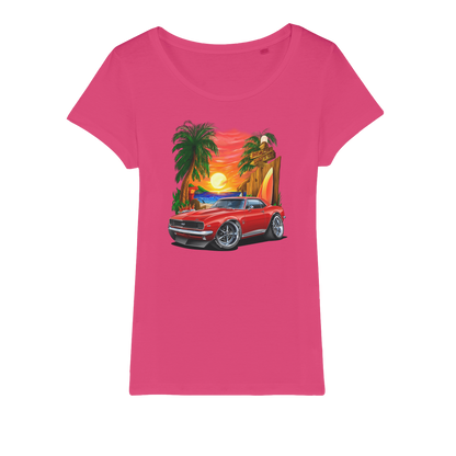 1967 Camaro SS Margaritaville Beach Car Art Organic Jersey Womens T-Shirt