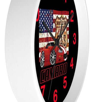 4th Generation Camaro Route 66 American Flag Wall clock