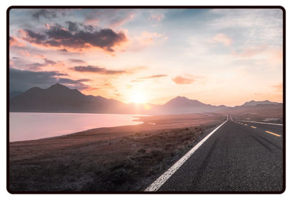 Lake and Road Sunset Desk Mat