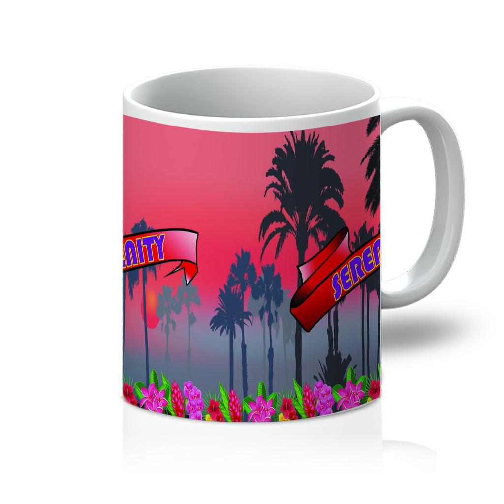 Serenity Beach Banner Design 11oz Mug