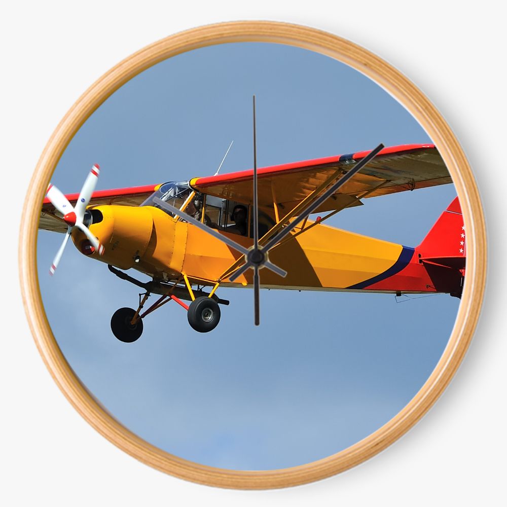 Piper Cub Sky 10 inch wall clock