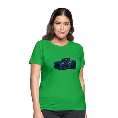 1967 Blue Ford F-100 Women's T-Shirt - bright green