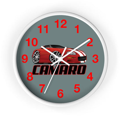 4th Generation Camaro Red White Stripes Wall clock