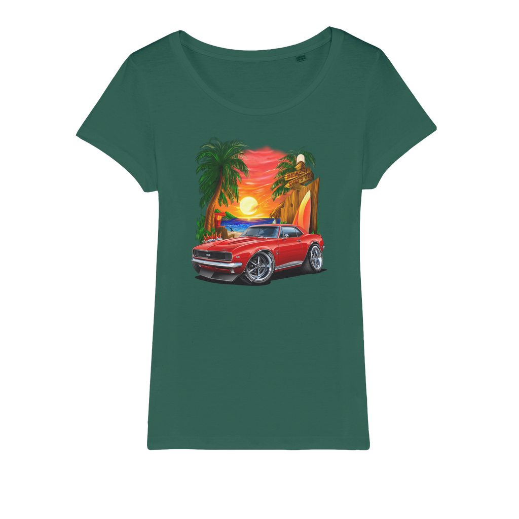 1967 Camaro SS Margaritaville Beach Car Art Organic Jersey Womens T-Shirt