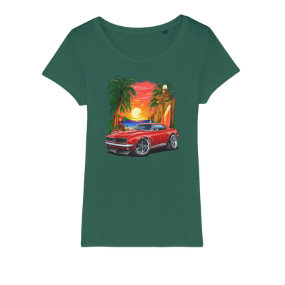 1967 Camaro SS Margaritaville Beach Car Art Organic Jersey Womens T-Shirt