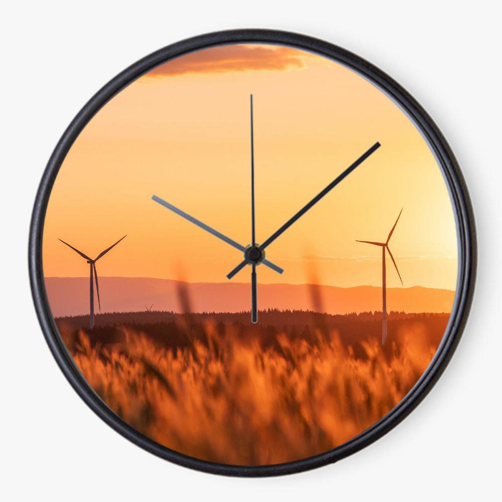 Windmill Sunset 10 inch wall clock