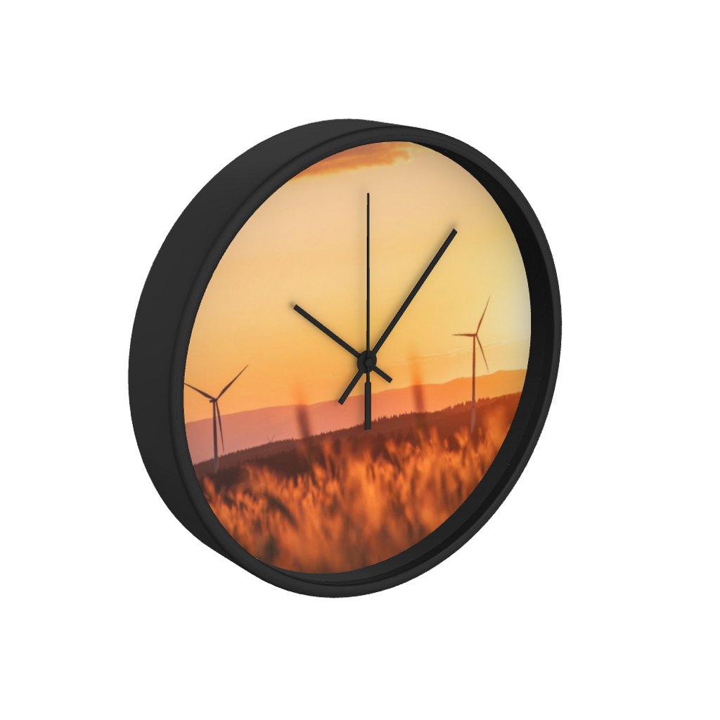 Windmill Sunset 10 inch wall clock