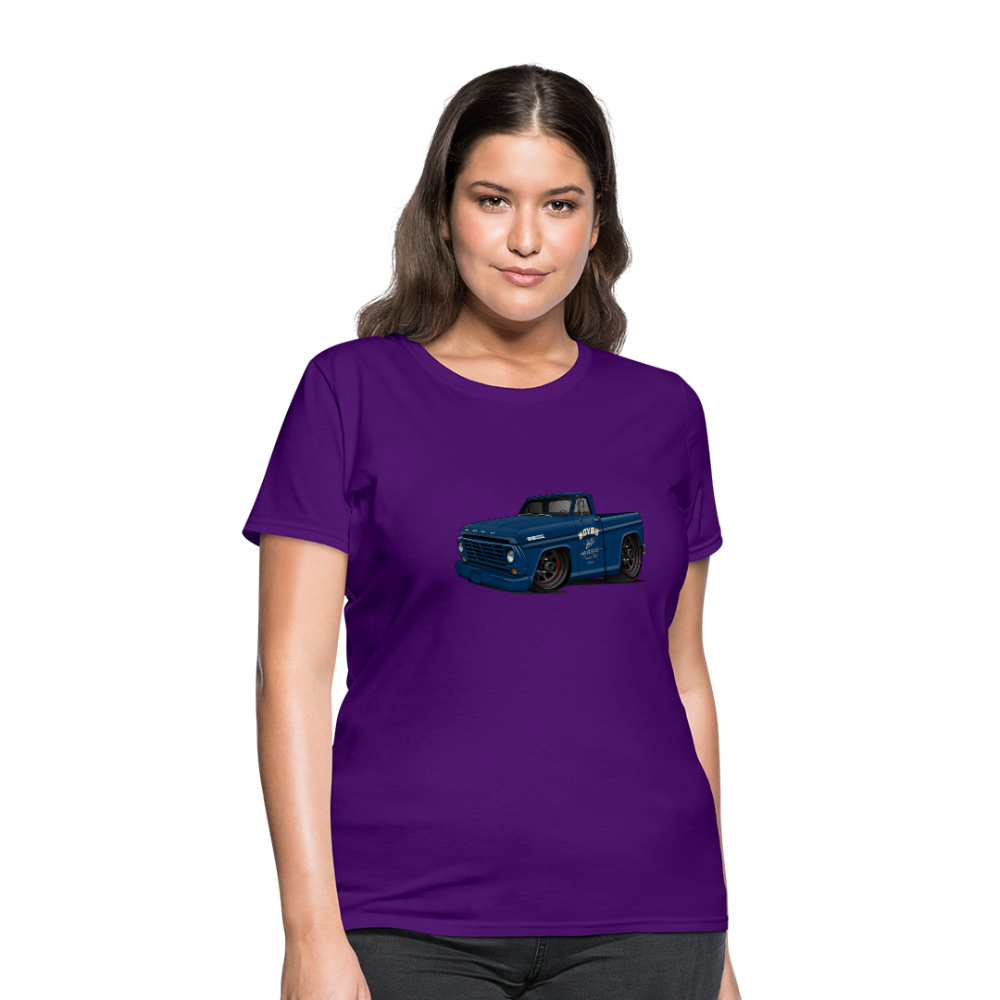 1967 Blue Ford F-100 Women's T-Shirt - purple