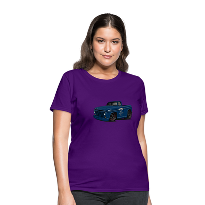 1967 Blue Ford F-100 Women's T-Shirt - purple