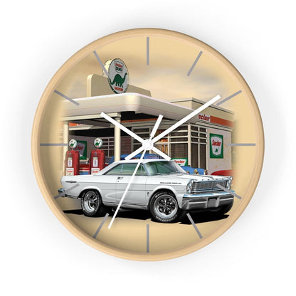 1965 Galaxie Gas Station muscle car art Wall clock