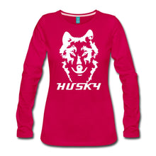 Siberian Husky Women's Premium Long Sleeve T-Shirt - dark pink