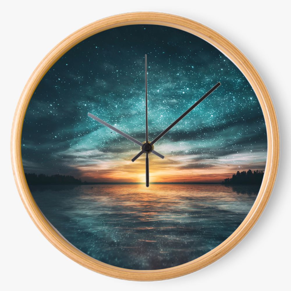 Starry Night Sunset 10 inch wall clock
