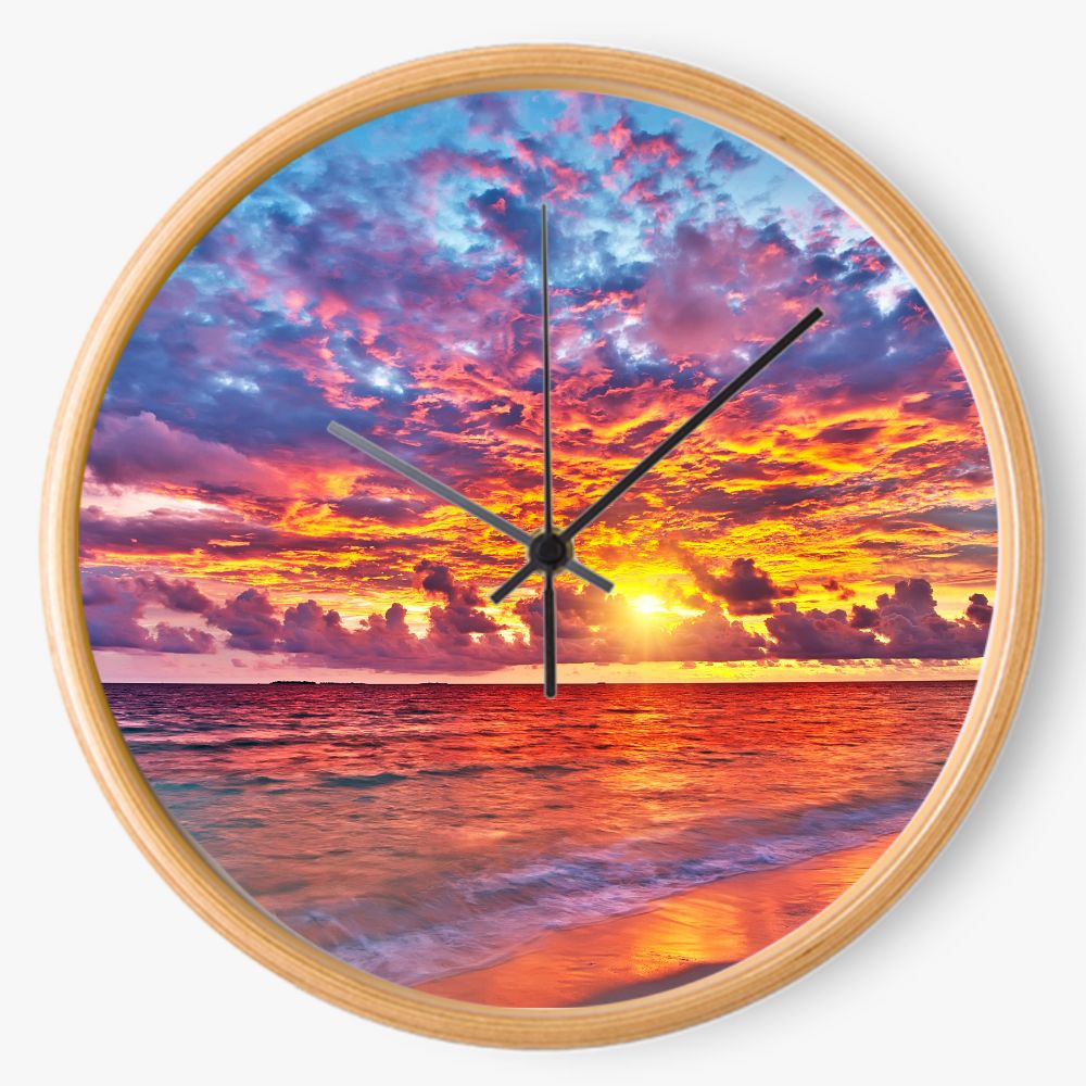 Sunset On the Beach 10 inch wall clock