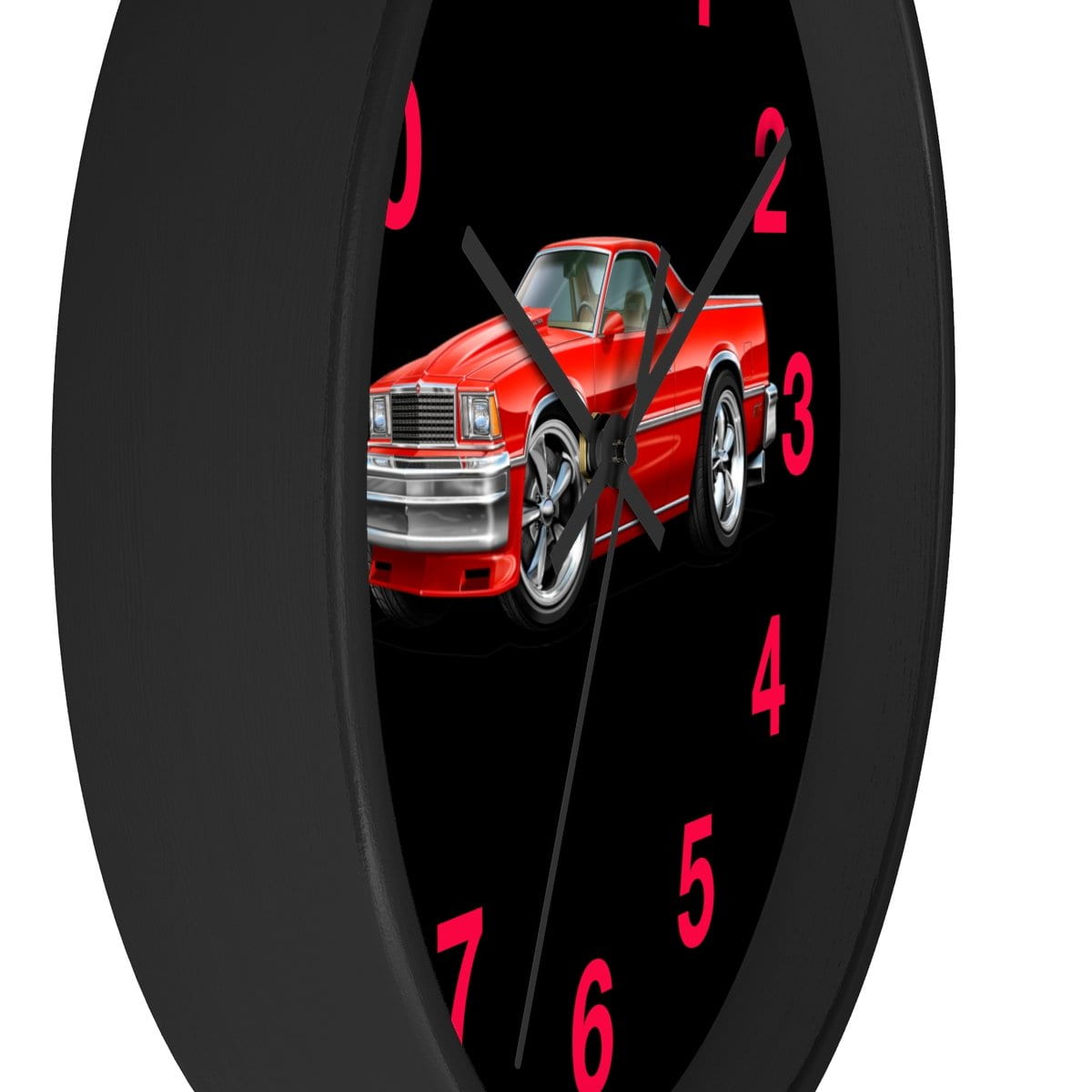 1978 El Camino Red Black Wall clock