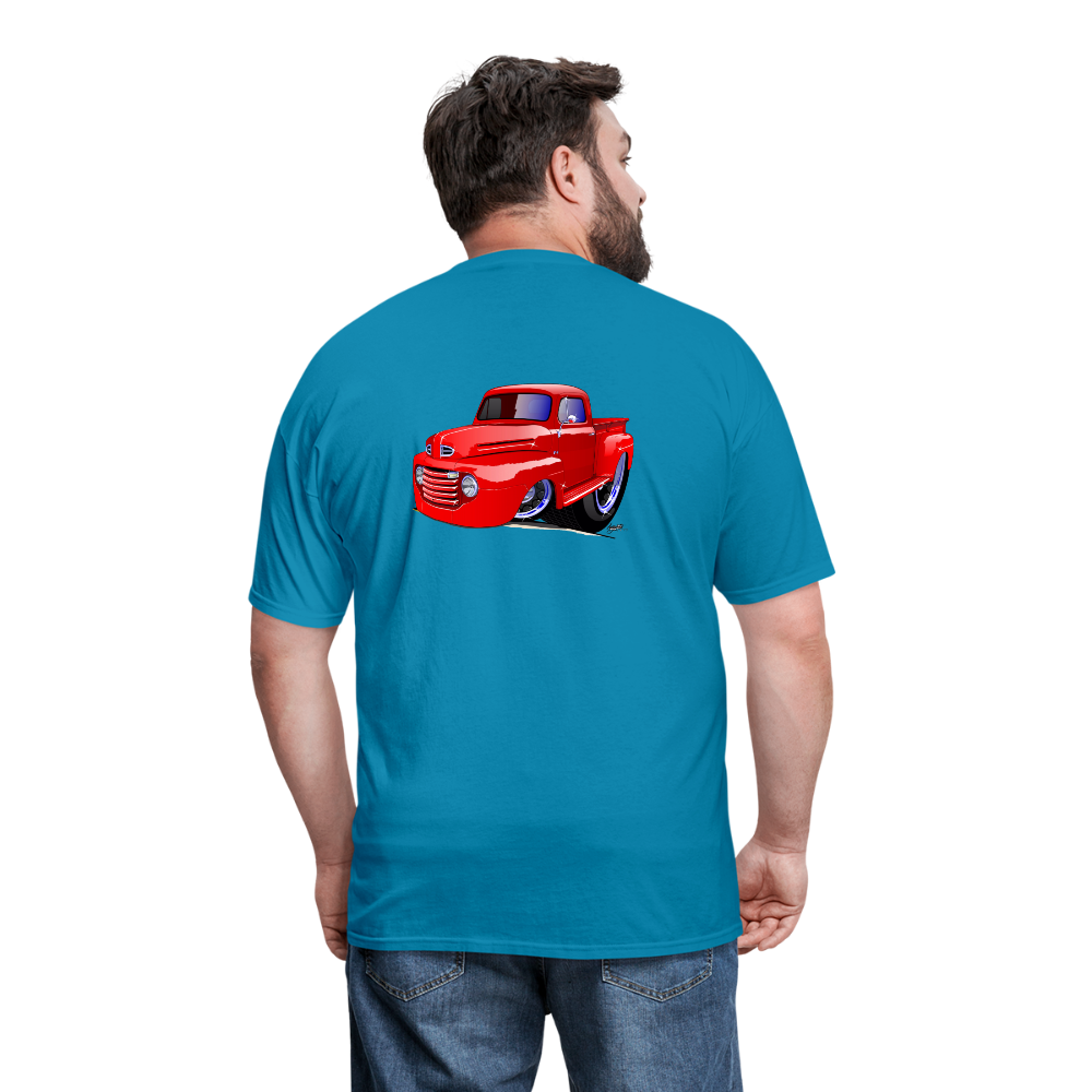 Old Red Truck Version B Men's T-Shirt - turquoise