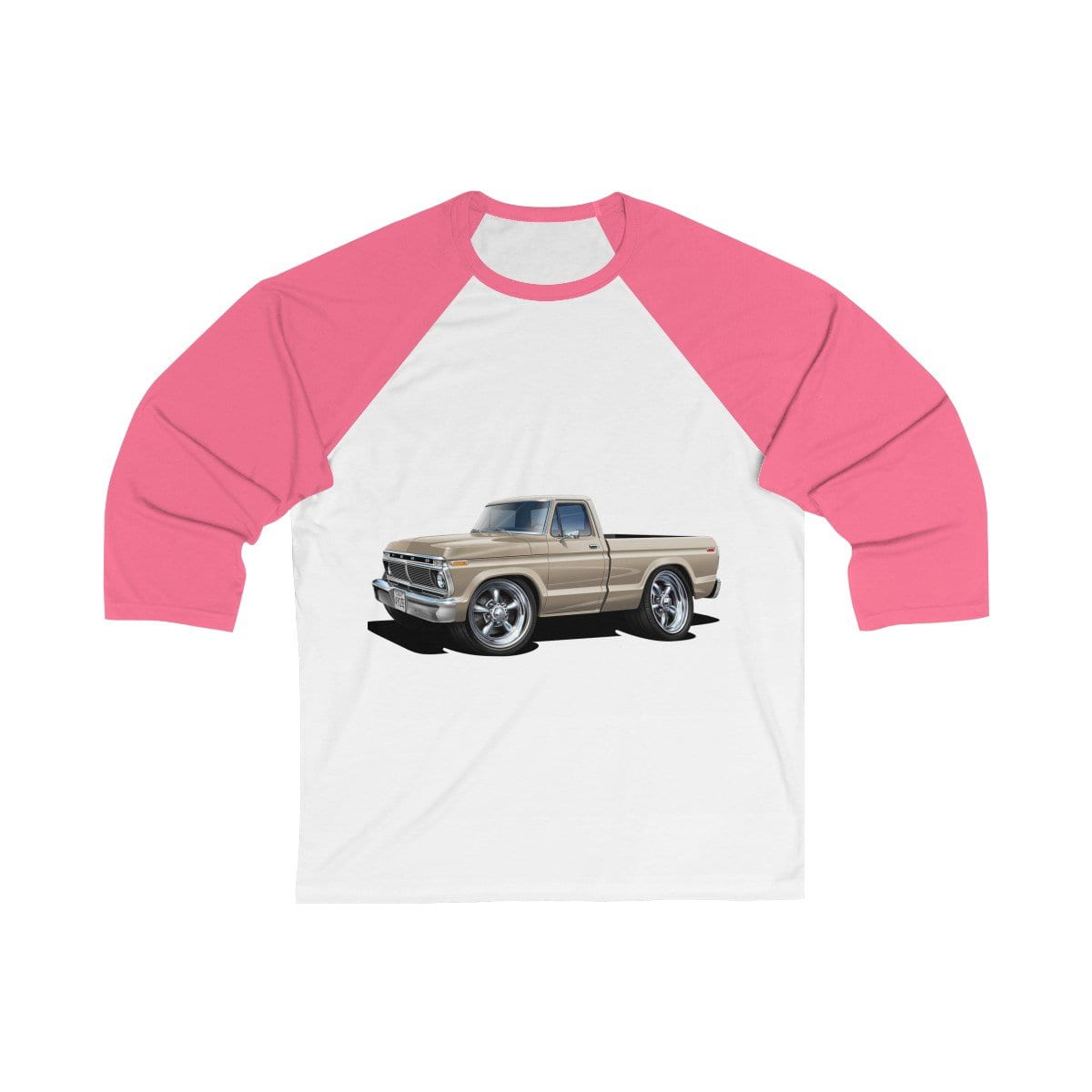 1974 F-100 Car Art Unisex 3/4 Sleeve Baseball Tee