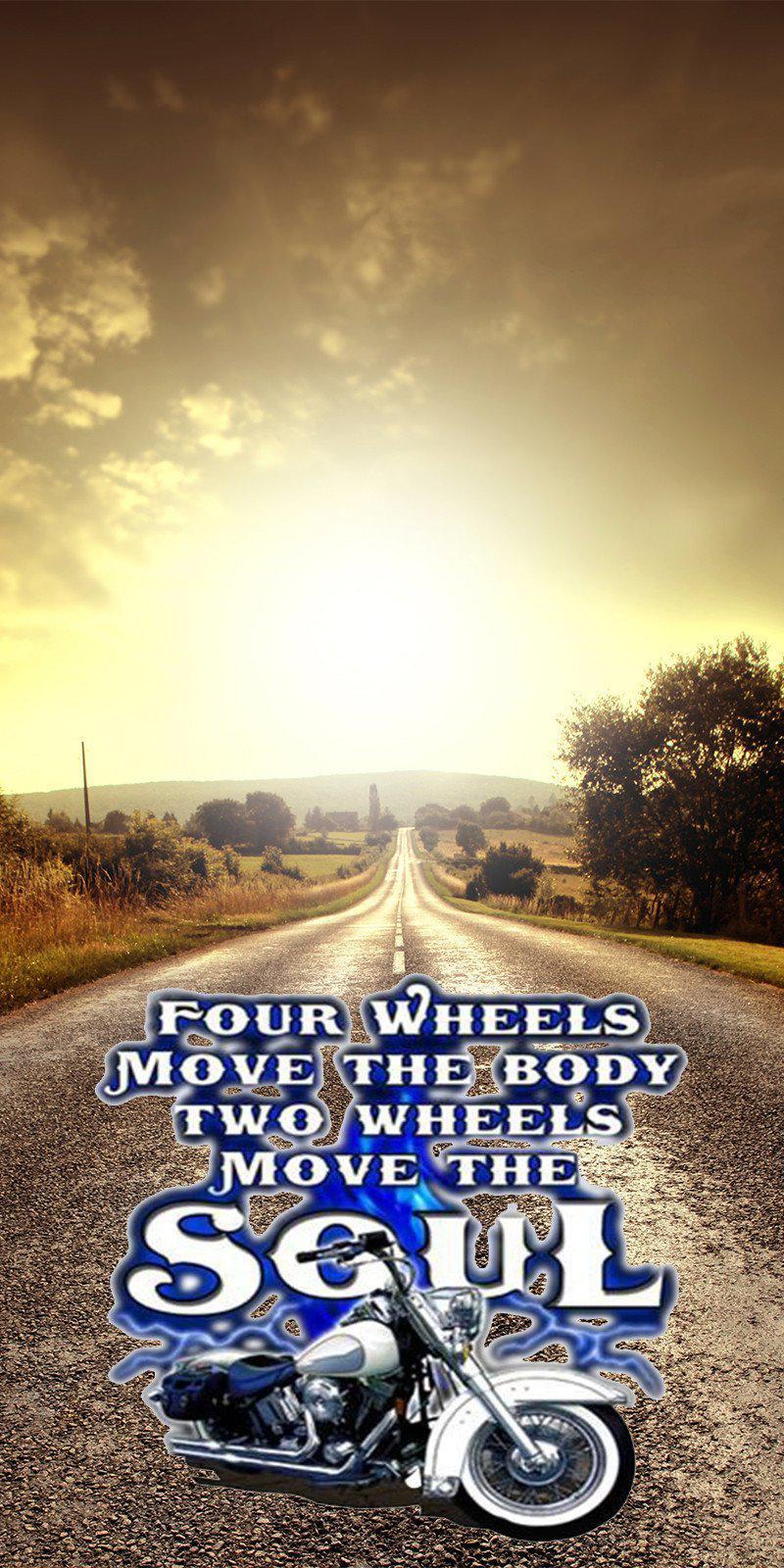 Two Wheels Move the Soul Motorcycle corn hole wrap