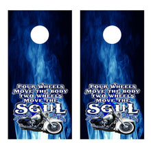 Two Wheels Move the Soul Motorcycle Cornhole Wrap Decals