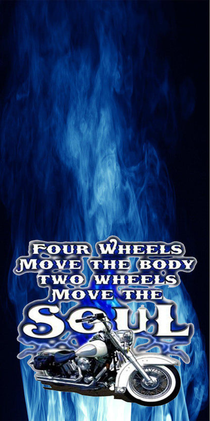 Two Wheels Move the Soul Motorcycle Cornhole Wrap Decals