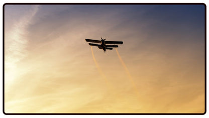 Biplane Sunset Desk Mat