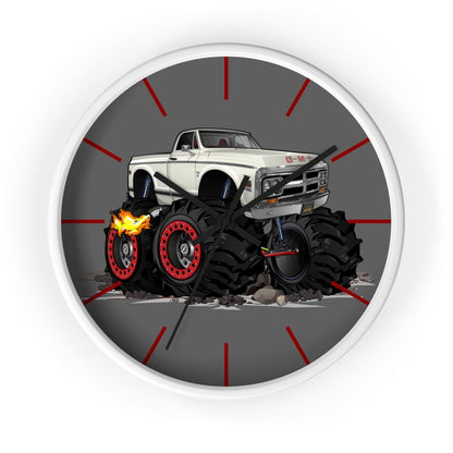 1972 GMC 4x4 Pickup Monster Truck with Rocks Car Art Wall clock