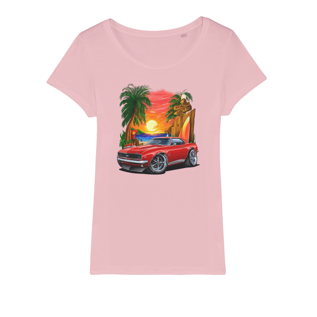 1967 Camaro SS Margaritaville Beach Car Art Organic Jersey Womens T-Shirt